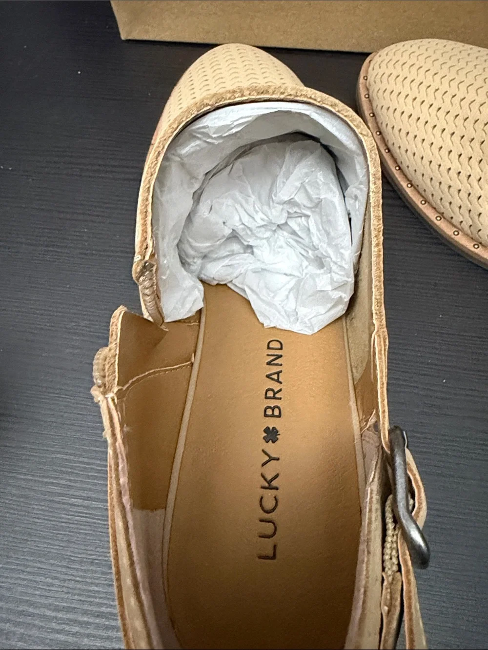 Lucky Brand Beige Gahiro Tavertine Nabucco Booties